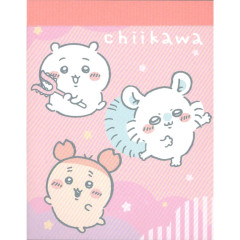 Japan Chiikawa Mini Notepad - Chiikawa & Furuhonya Kani-chan & Momonga : Star Pink