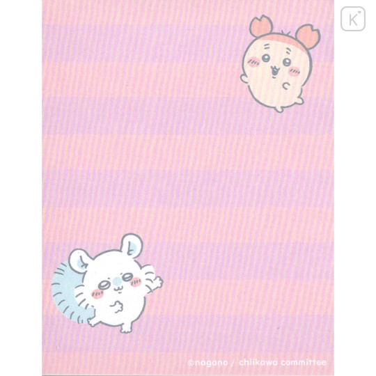 Japan Chiikawa Mini Notepad - Chiikawa & Furuhonya Kani-chan & Momonga : Star Pink - 3
