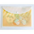 Japan Chiikawa Button A4 Clear File Holder - Momonga & Usagi : Star Orange - 2