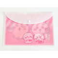 Japan Chiikawa Button A4 Clear File Holder - Chiikawa & Shisa : Star Pink - 2