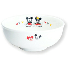Japan Disney Kids Porcelain Ramen Bowl - Mickey & Minnie : Smile
