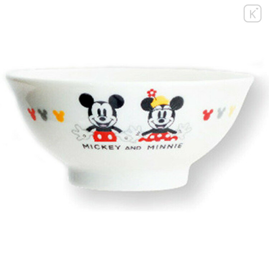 Japan Disney Kids Porcelain Bowl - Mickey & Minnie : Smile - 1