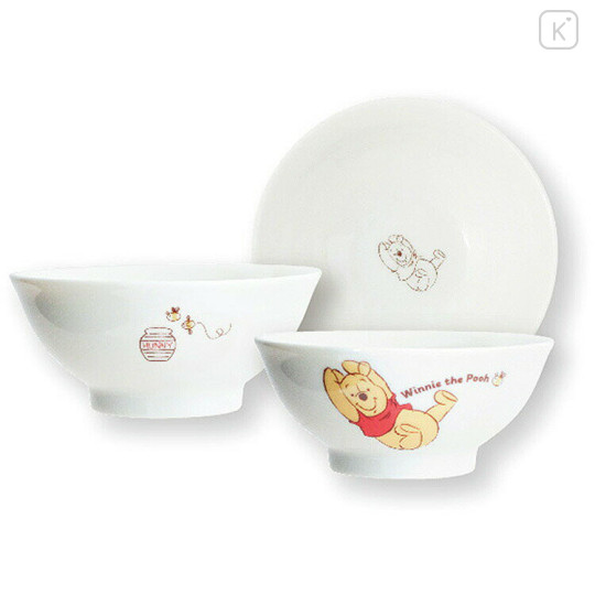 Japan Disney Kids Porcelain Bowl - Pooh : Relax - 2