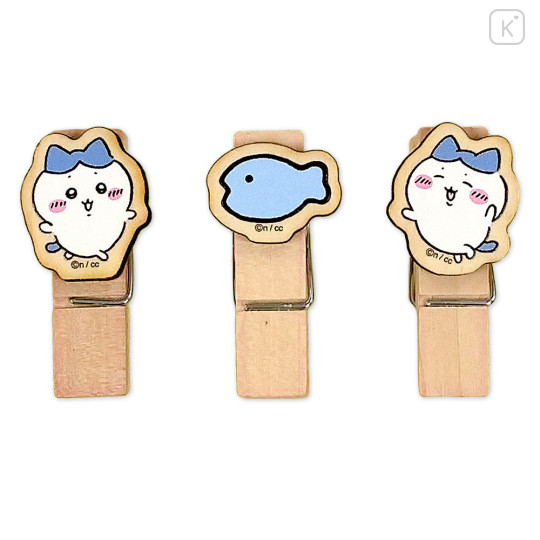 Japan Chiikawa Wooden Clip Set - Hachiware - 3