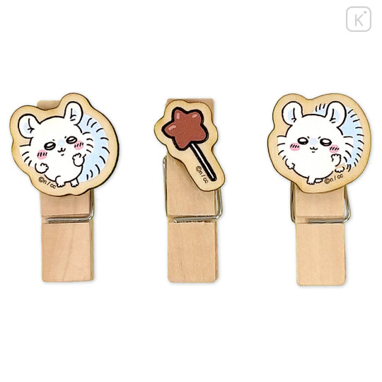 Japan Chiikawa Wooden Clip Set - Momonga - 3