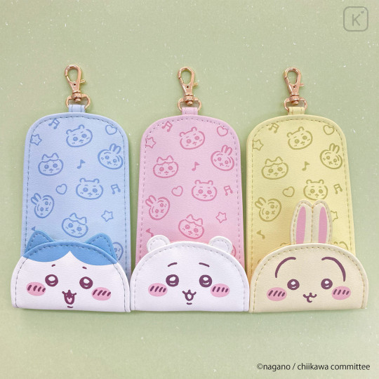 Japan Chiikawa Key Case with Reel - Hachiware - 2