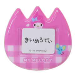 Japan Sanrio Name Badge - My Melody : Tulip Pink