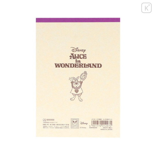 Japan Disney A6 Notepad - Alice in Wonderland : Relationship Chart - 2