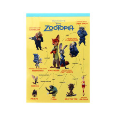 Japan Disney A6 Notepad - Zootopia : Relationship Chart