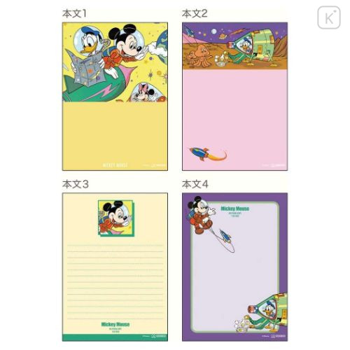Japan Disney A6 Notepad - Donald & Mickey & Minnie : Retro - 4