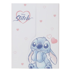 Japan Disney Die-cut Cover A6 Notepad - Angel & Scrump & Stitch : Love