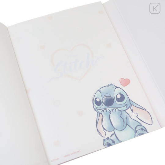Japan Disney Die-cut Cover A6 Notepad - Angel & Scrump & Stitch : Love - 2
