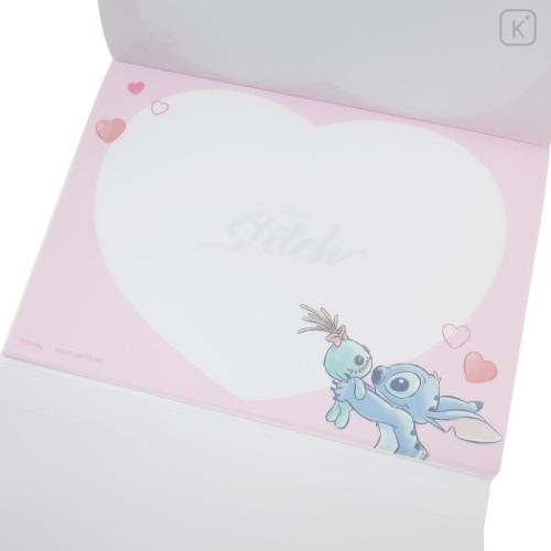 Japan Disney Die-cut Cover A6 Notepad - Angel & Scrump & Stitch : Love - 5