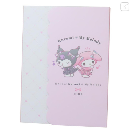 Japan Sanrio Die-cut Cover A6 Notepad - Kuromi & My Melody : Idol - 1