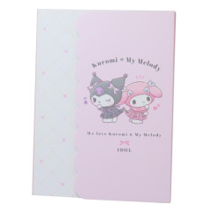Japan Sanrio Die-cut Cover A6 Notepad - Kuromi & My Melody : Idol