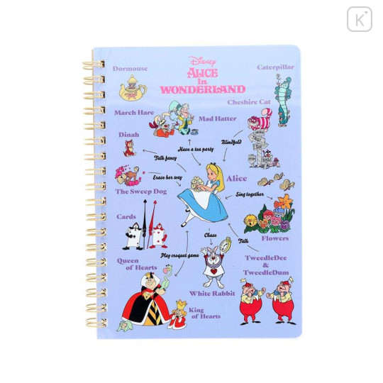 Japan Disney B6 Ring Notebook - Alice in Wonderland : Relationship Chart - 1