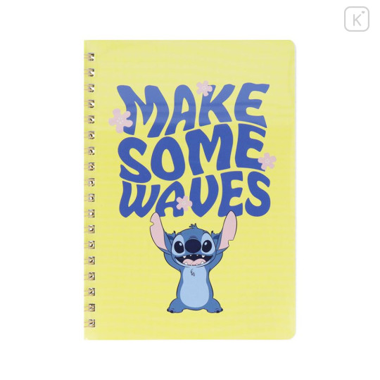 Japan Disney B6 Ring Notebook - Stitch : Make Some Waves - 1