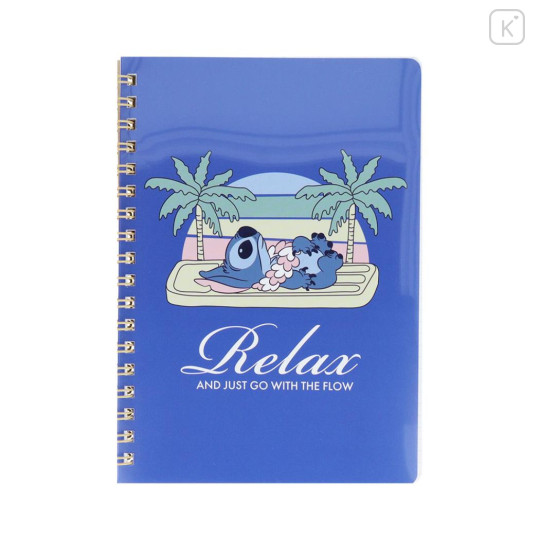 Japan Disney B6 Ring Notebook - Stitch : Relax - 1