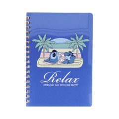 Japan Disney B6 Ring Notebook - Stitch : Relax