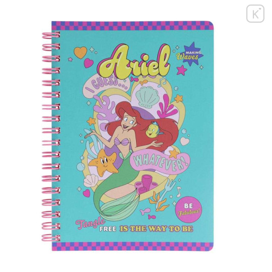 Japan Disney B6 Ring Notebook - Ariel & Flounder : Tangle free is the way to be - 1