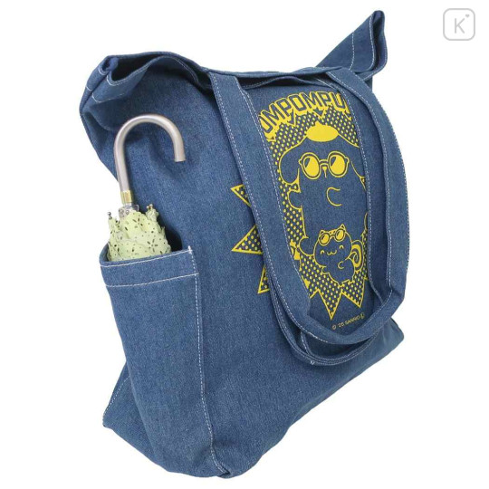 Japan Sanrio Denim Tote Bag - Pompompurin : Cool Dance - 3