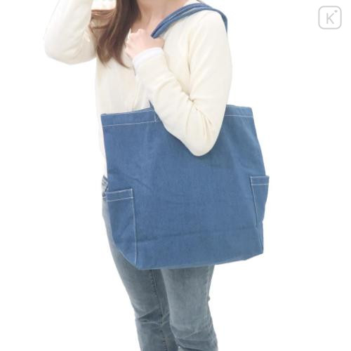 Japan Sanrio Denim Tote Bag - Pompompurin : Cool Dance - 5
