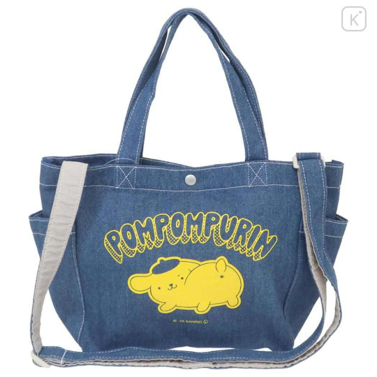 Japan Sanrio 2 Way Tote Bag - Pompompurin : Denim Butt - 1