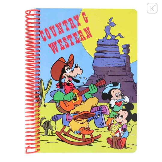 Japan Disney B6 Ring Notebook - Goofy & Mickey : Country Western - 1