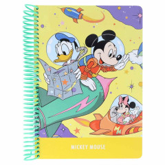 Japan Disney B6 Ring Notebook - Donald & Mickey & Minnie : Outer Space