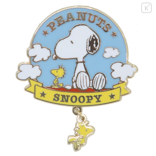 Japan Peanuts Pin Badge - Snoopy & Woodstock : Blue Sky - 1