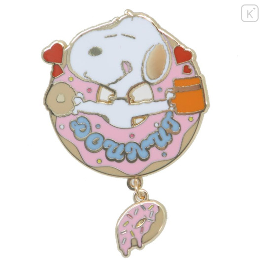 Japan Peanuts Pin Badge - Snoopy : Donut - 1