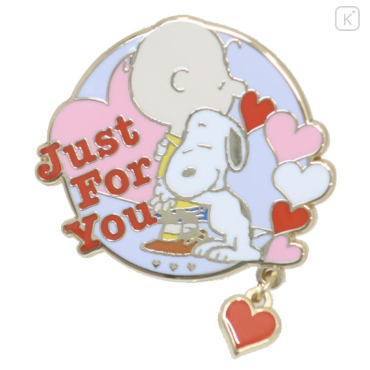 Japan Peanuts Pin Badge - Snoopy : Charlie Just For You - 1