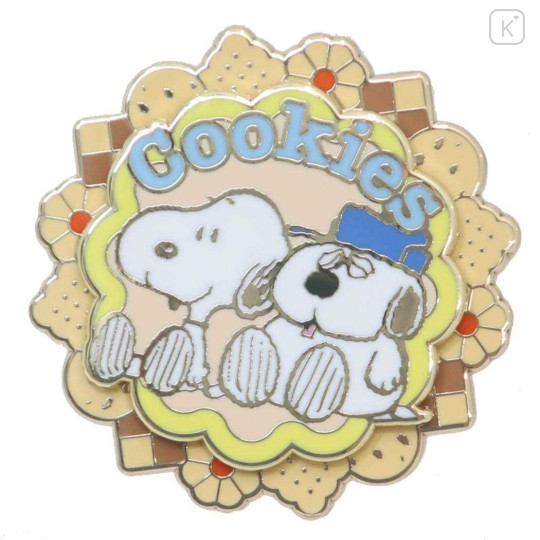 Japan Peanuts Pin Badge - Snoopy & Woodstock : Olaf Cookies - 1