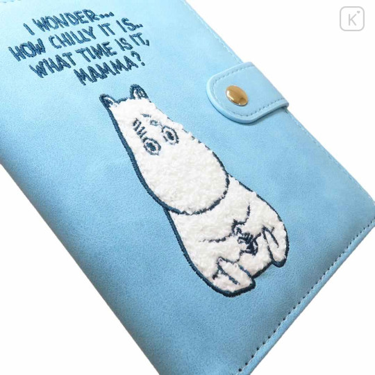 Japan Moomin Passport Cover Card Holder - Moomintroll : Blue - 3