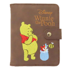 Japan Disney Passport Cover Card Holder - Pooh : Brown