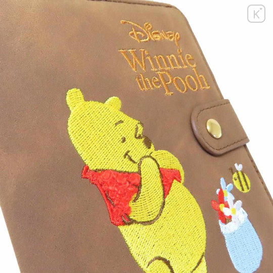 Japan Disney Passport Cover Card Holder - Pooh : Brown - 3
