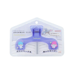 Japan Sanrio Ukanmuri Book Clip - Little Twin Stars : Purple