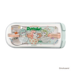 Japan Mofusand Bento Lunch Trio Cutlery Set - Cat Dinosaur