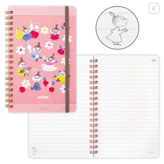 Japan Moomin Slim Ring Notebook - Little My : Pink - 3
