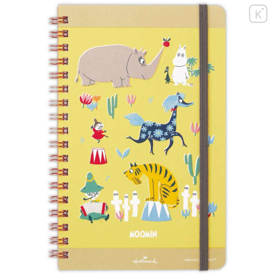 Japan Moomin Slim Ring Notebook - Little My & Moomintroll & Snufkin : Yellow - 1