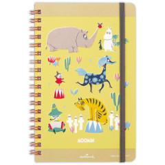 Japan Moomin Slim Ring Notebook - Little My & Moomintroll & Snufkin : Yellow