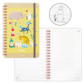 Japan Moomin Slim Ring Notebook - Little My & Moomintroll & Snufkin : Yellow - 3