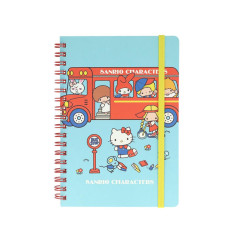 Japan Sanrio B6 Ring Notebook - New Life Collection Characters Bus