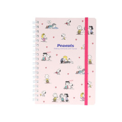 Japan Peanuts B6 Ring Notebook - Snoopy & Woodstock : New Life Collection Kids Pink