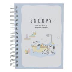 Japan Peanuts A6 Ring Notebook - Snoopy & Woodstock & Olaf Bath Time