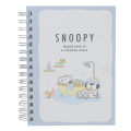 Japan Peanuts A6 Ring Notebook - Snoopy & Woodstock & Olaf Bath Time - 1