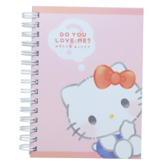 Japan Sanrio A6 Ring Notebook - Hello Kitty : Do You Love Me?
