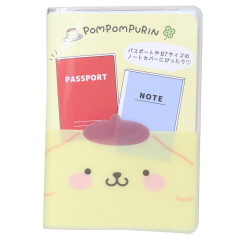 Japan Sanrio Passport Case B7 Book Cover - Pompompurin : Happy Face