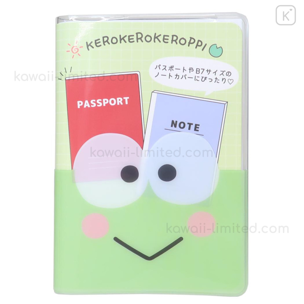 Japan Sanrio Passport Case B7 Book Cover - Keroppi : Happy Face