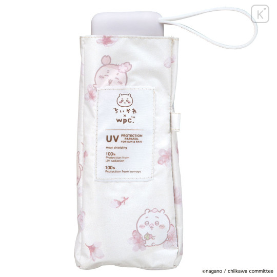 Japan Chiikawa Wpc. Mini Folding Parasol - Cherry Blossom Off White - 2